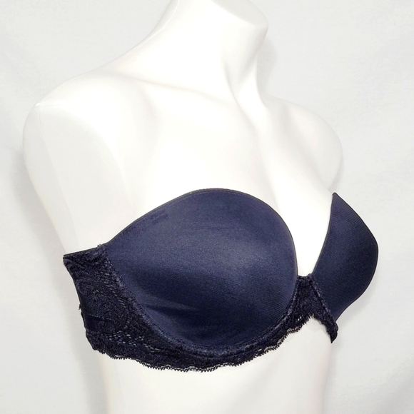 32DD Natori 731023 Feathers Strapless Plunge Multiway Bra‎ Black - Picture 3 of 8
